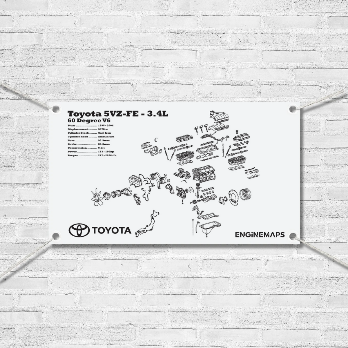 Toyota 5VZ-FE 3.4L Exploded View Banner – EngineMaps