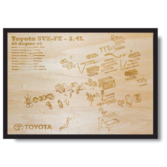 Toyota 5VZ-FE 3.4L Exploded View Poster