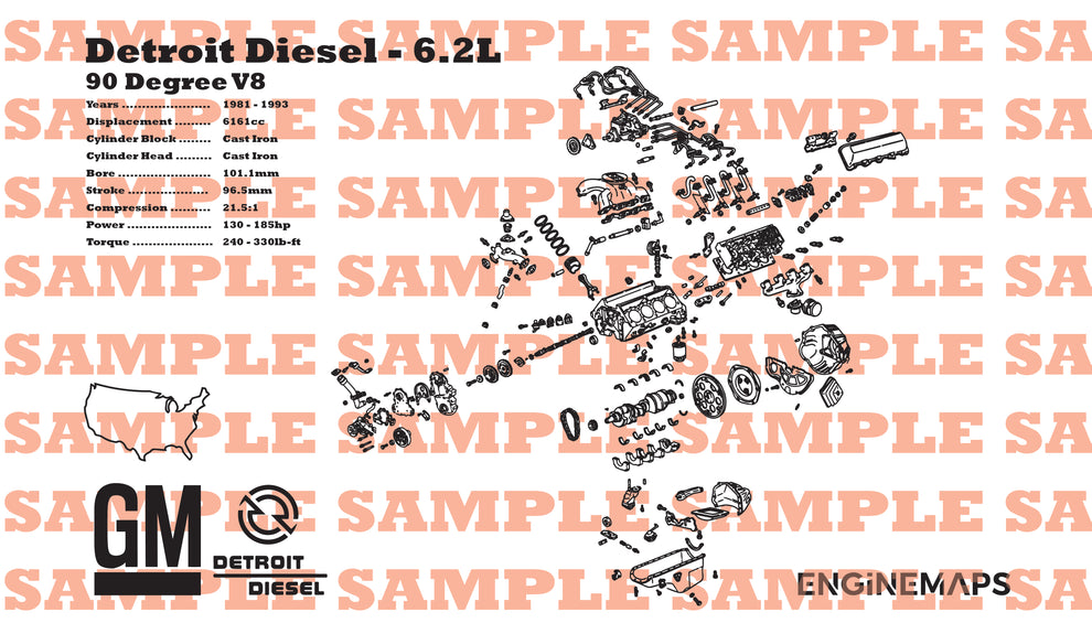 Detroit Engine Exploded View Detroit Diesel 6.2L Exploded View Banner – EngineMaps