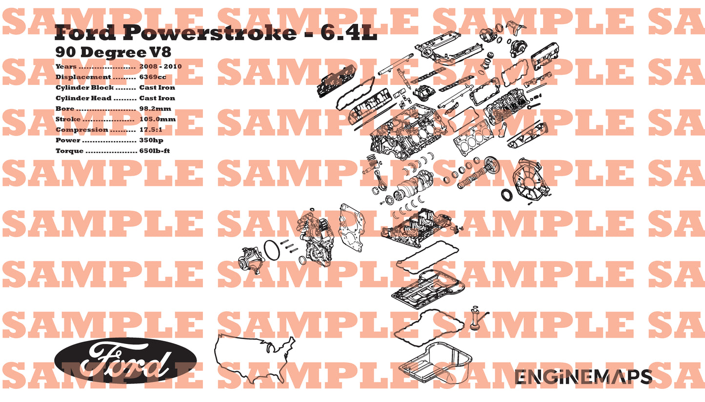Ford Powerstroke 6.4L exploded view banner