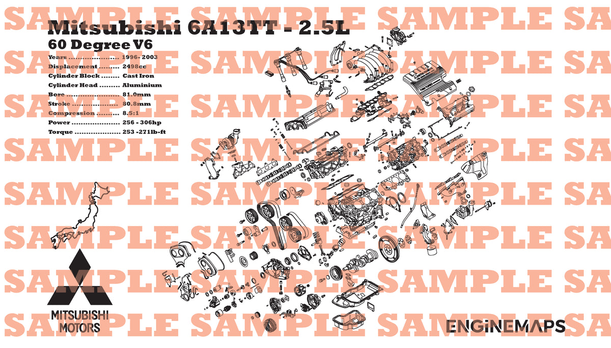Mitsubishi 6A11TT 2.5L Exploded View Banner