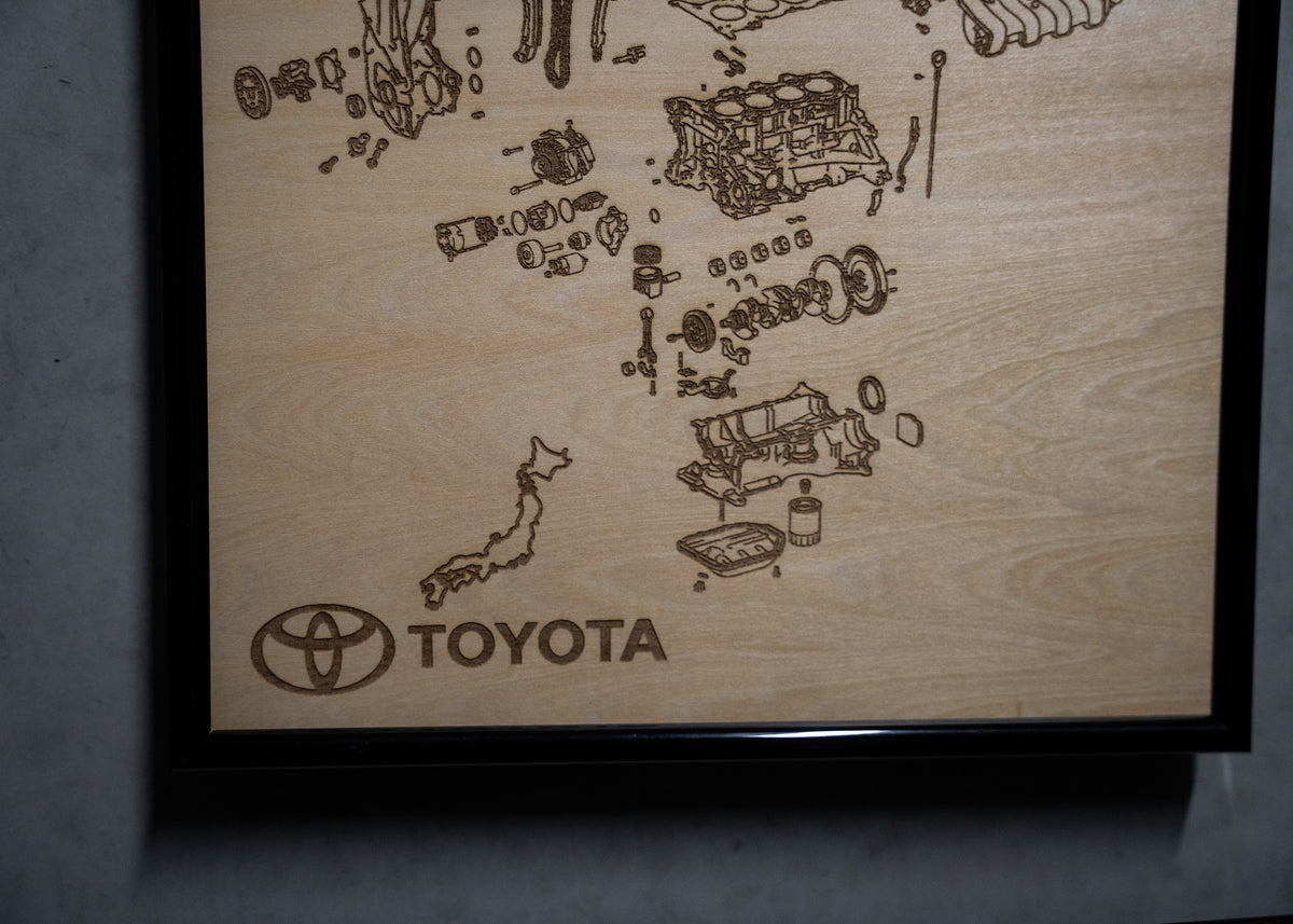 Toyota 1NZ-FE 1.5L Exploded View Poster