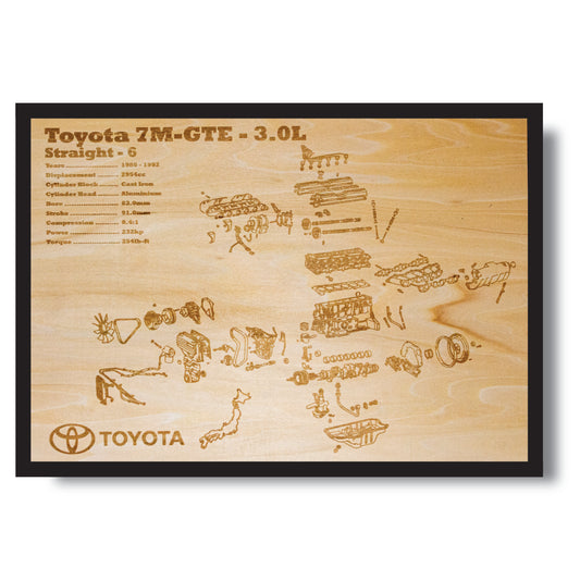 Toyota 7M-GTE 3.0L Exploded View Poster