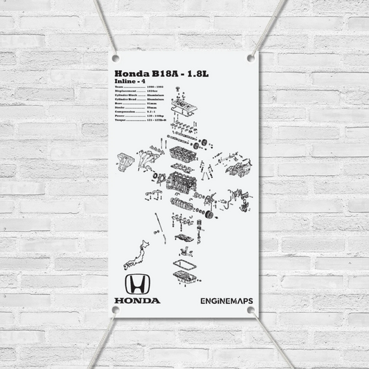 Honda B18A 1.8L Exploded View Banner
