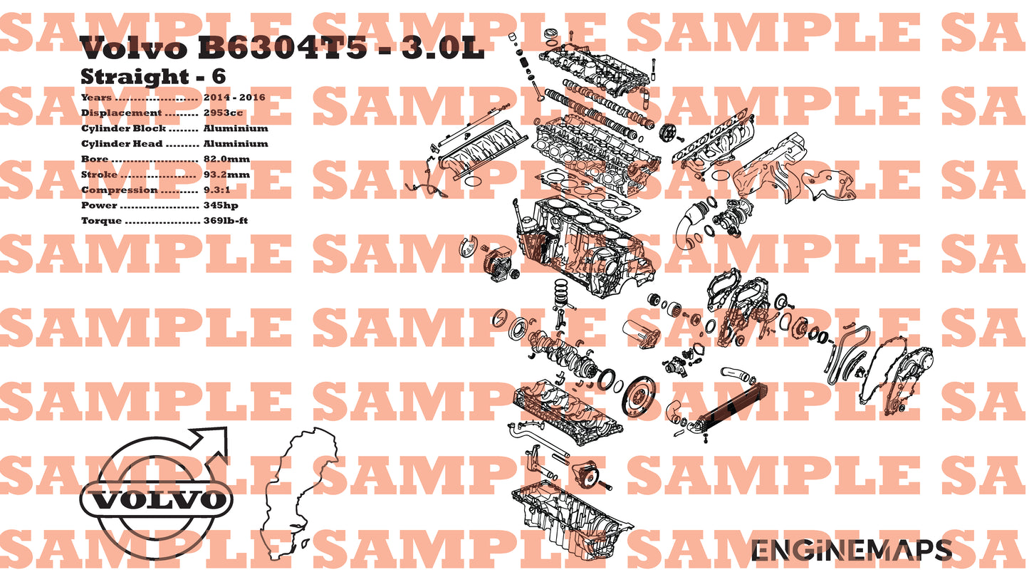 Volvo B6304T5 3.0L Exploded View Banner