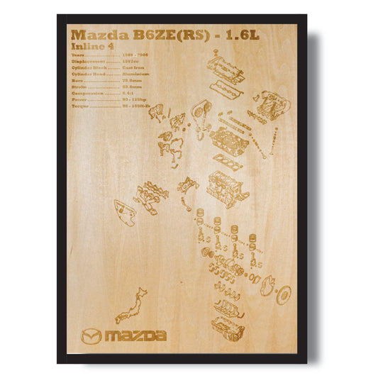 Mazda B6ZE(RS) 1.6L Exploded View Poster