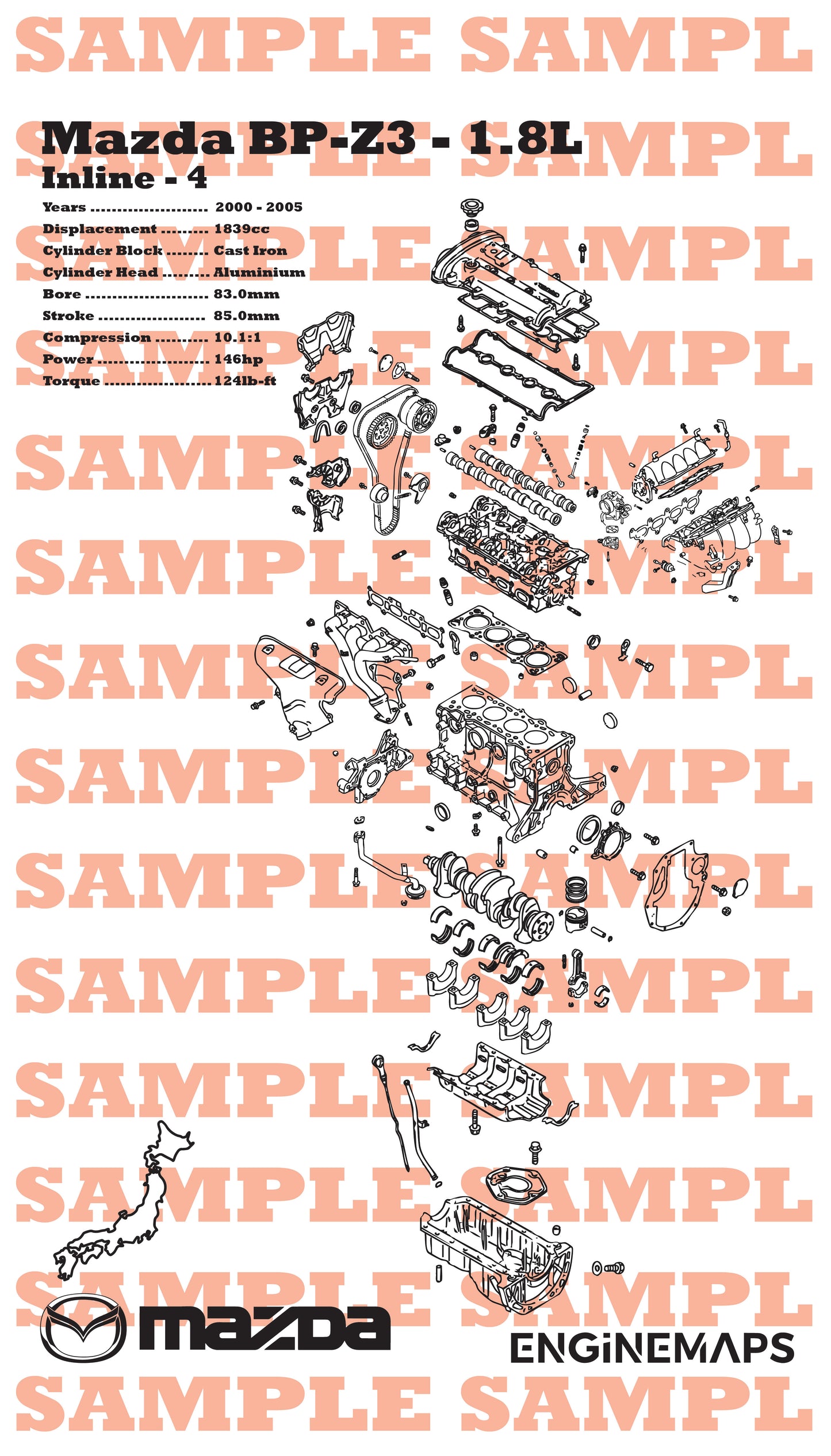 Mazda BPZ3 1.8L Exploded View Banner
