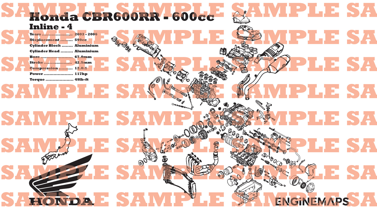 Honda CBR600RR 600cc Exploded View Banner