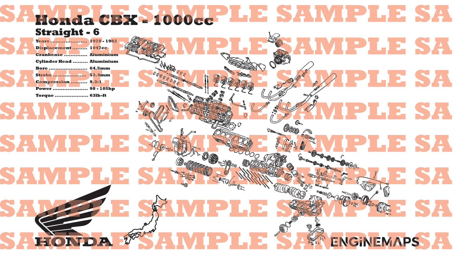 Honda CBX 1000cc Exploded View Banner