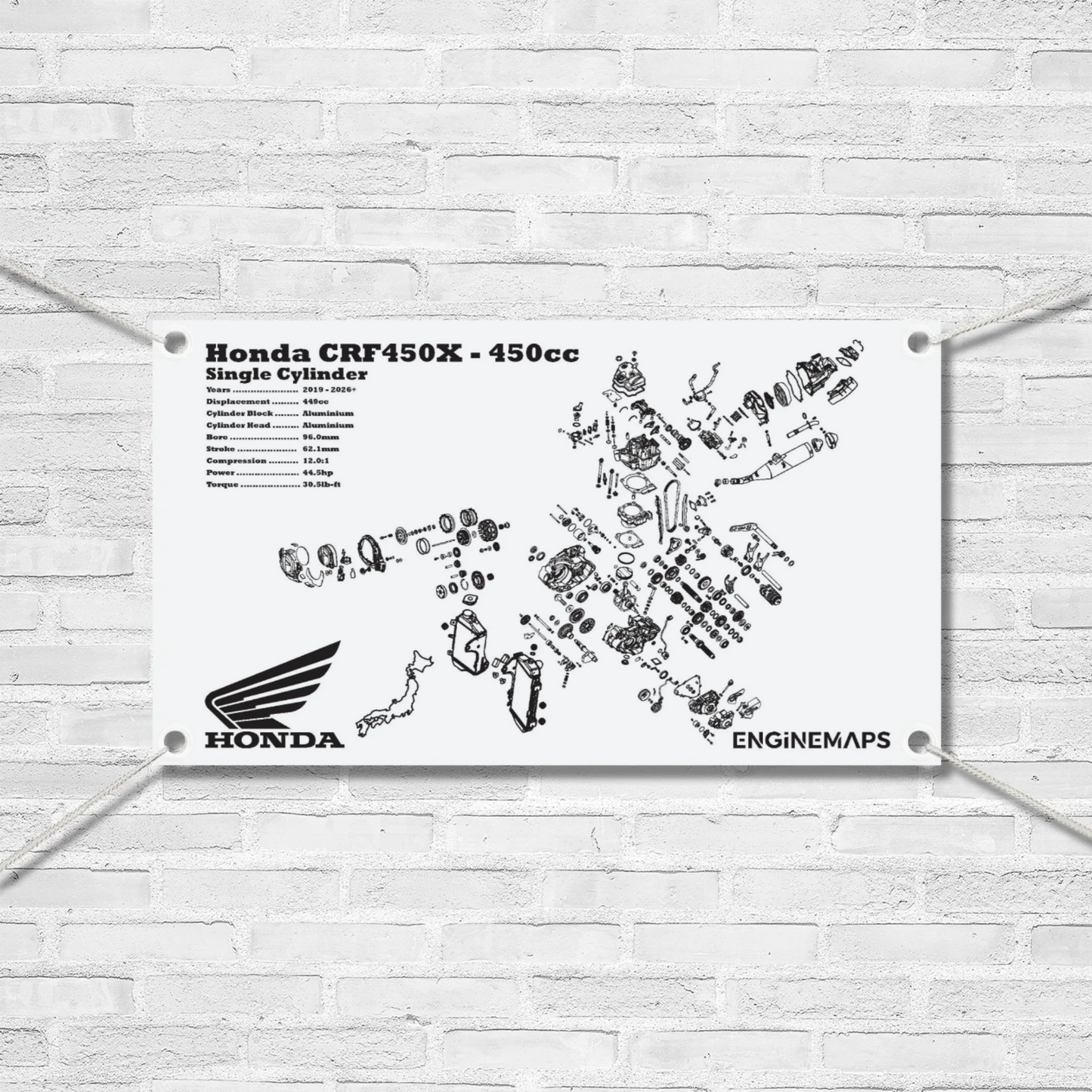 Honda CRF450X 450cc Exploded View Banner