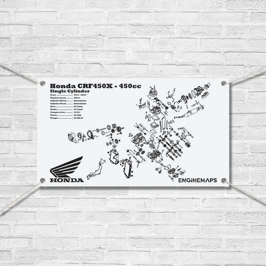 Honda CRF450X 450cc Exploded View Banner