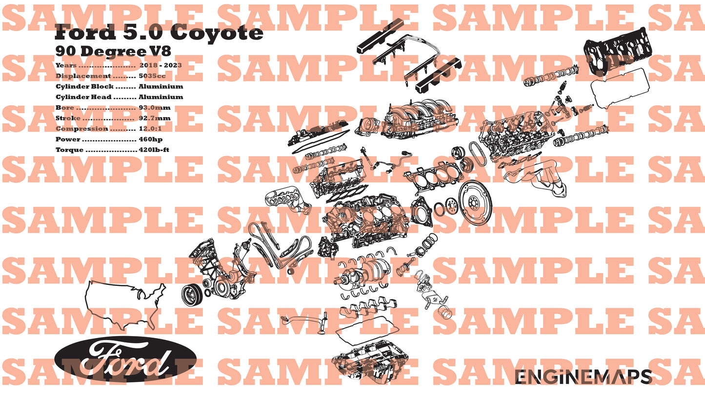 Ford 5.0 Coyote exploded view banner [3rd Gen]