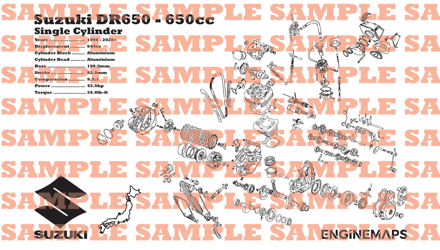 Suzuki DR650 650cc Exploded View Banner