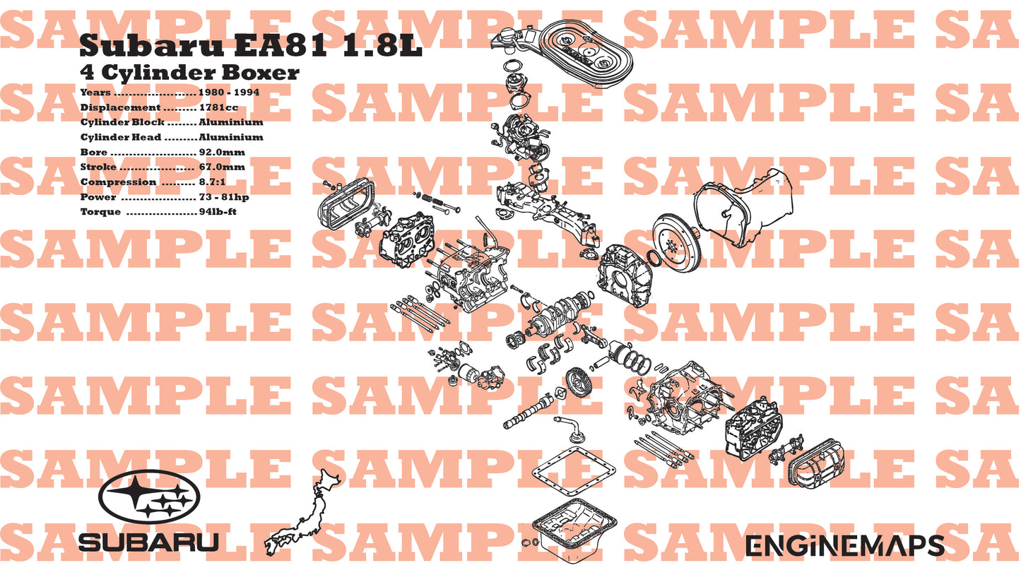 Subaru EA81 1.8L Exploded View Banner