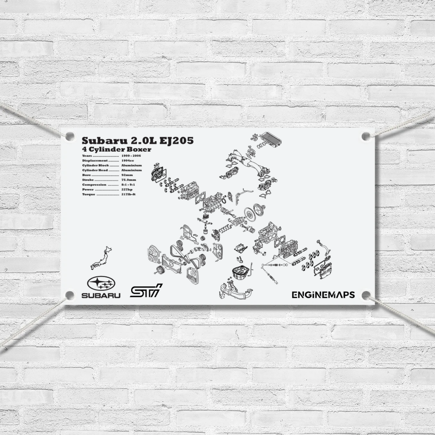 Subaru EJ205 2.0L Exploded View Banner