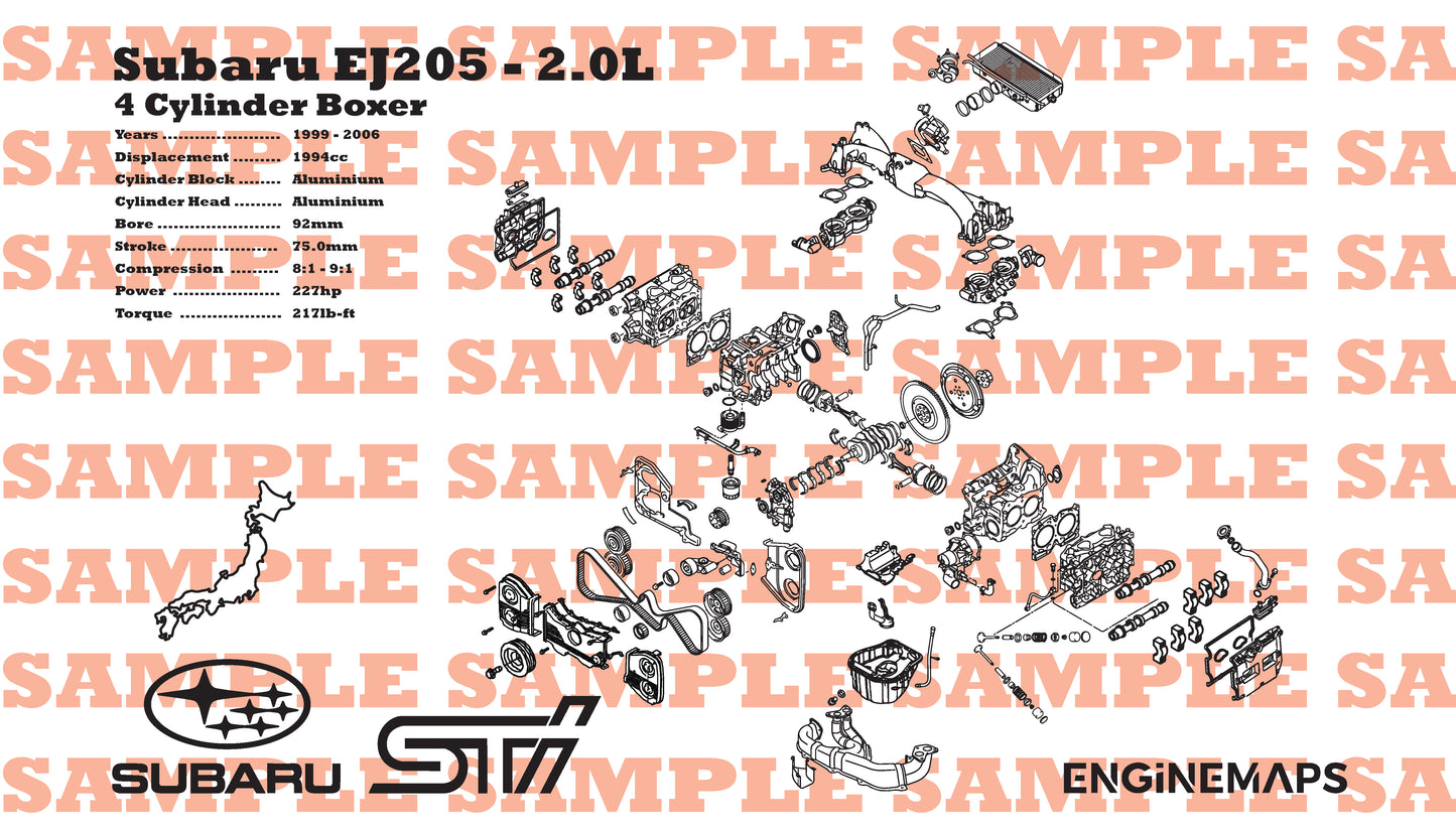 Subaru EJ205 2.0L Exploded View Banner