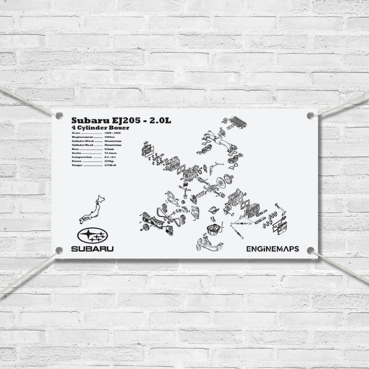 Subaru EJ205 2.0L Exploded View Banner
