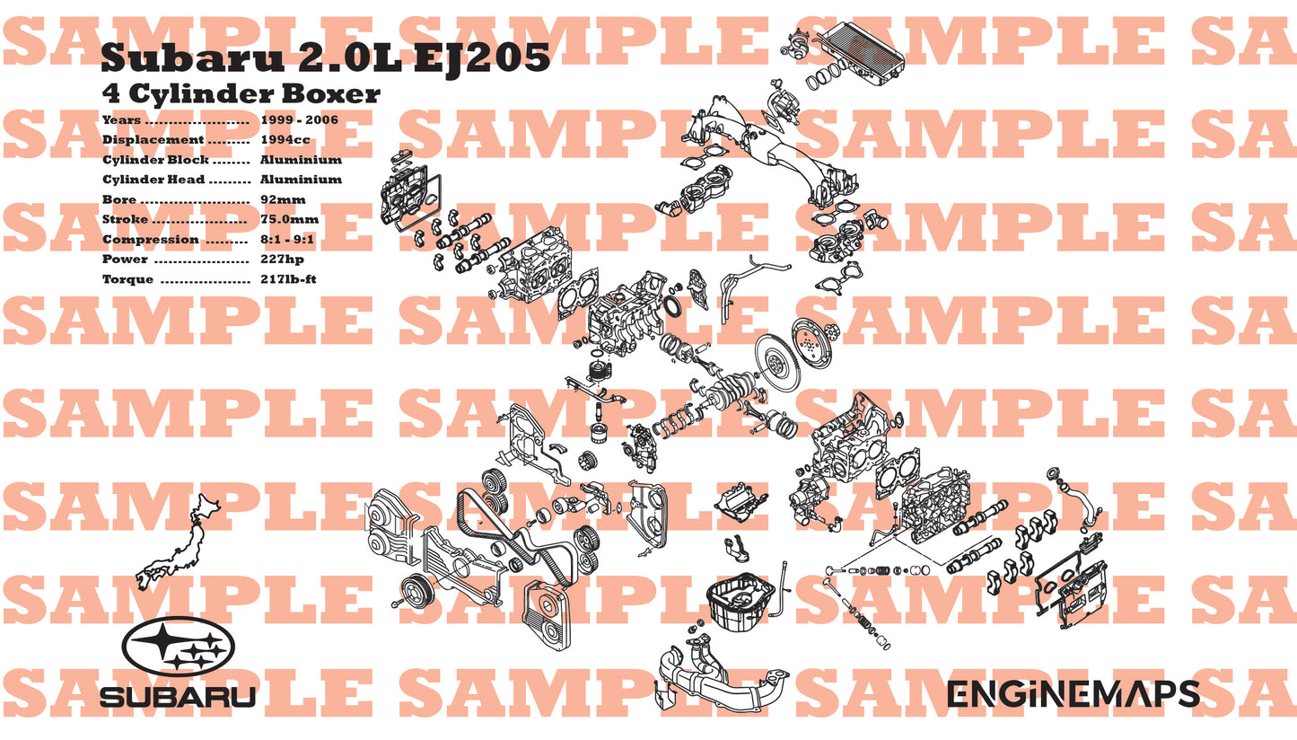 Subaru EJ205 2.0L Exploded View Banner