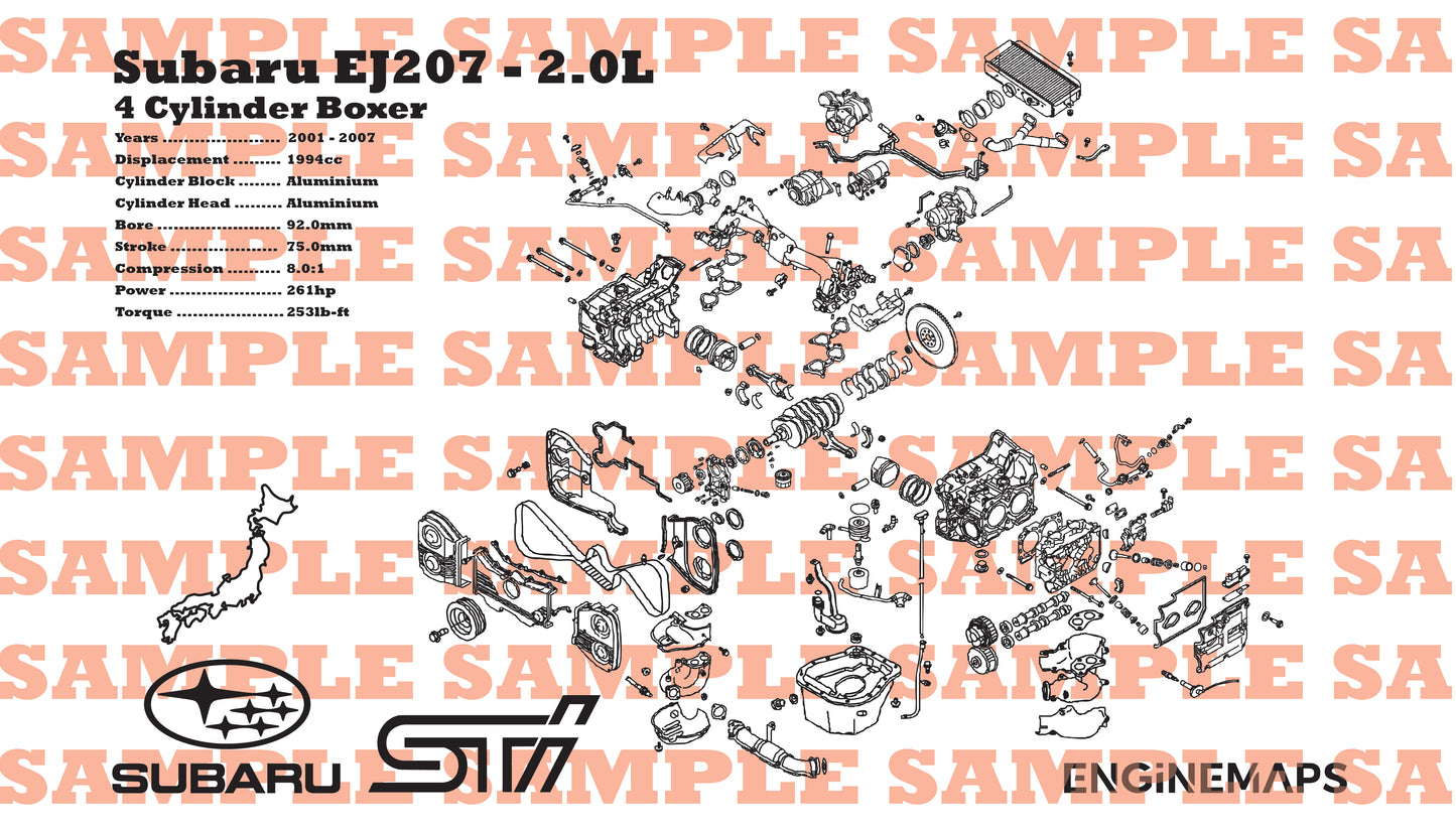 Subaru EJ207 2.0L [VCT] Exploded View Banner