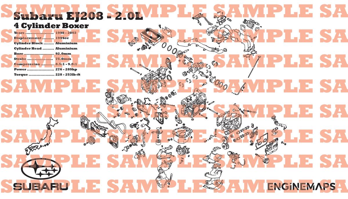 Subaru EJ208 2.0L Exploded View Banner
