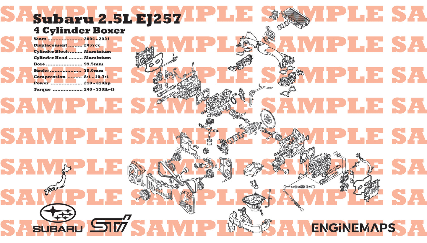 Subaru EJ257 2.5L Exploded View banner