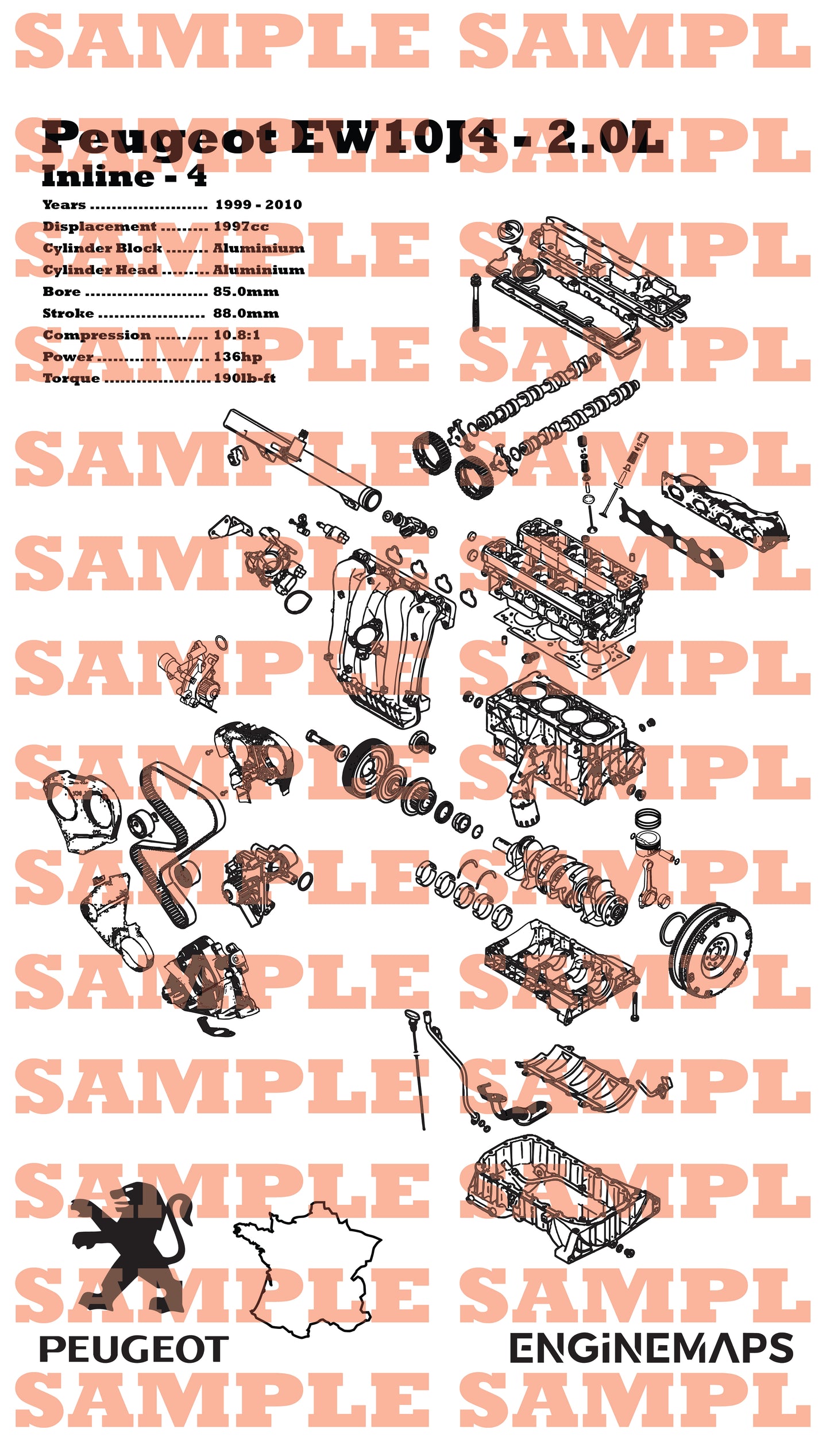 Peugeot EW10J4 2.0L Exploded View Banner