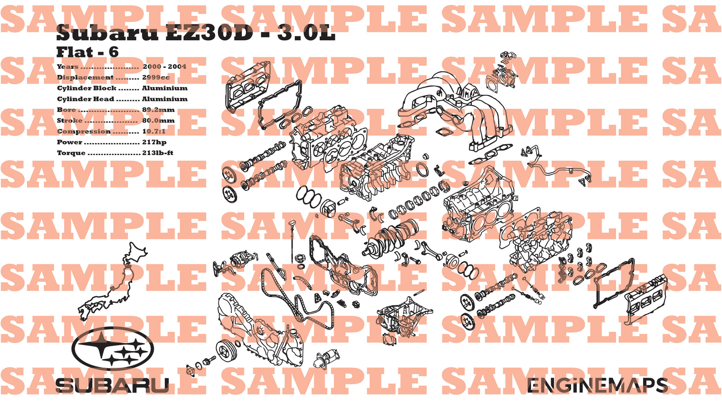 Subaru EZ30D 3.0L Exploded View Banner