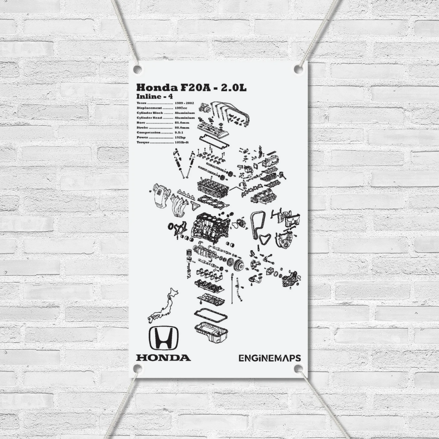 Honda F20A 2.0L Exploded View Banner