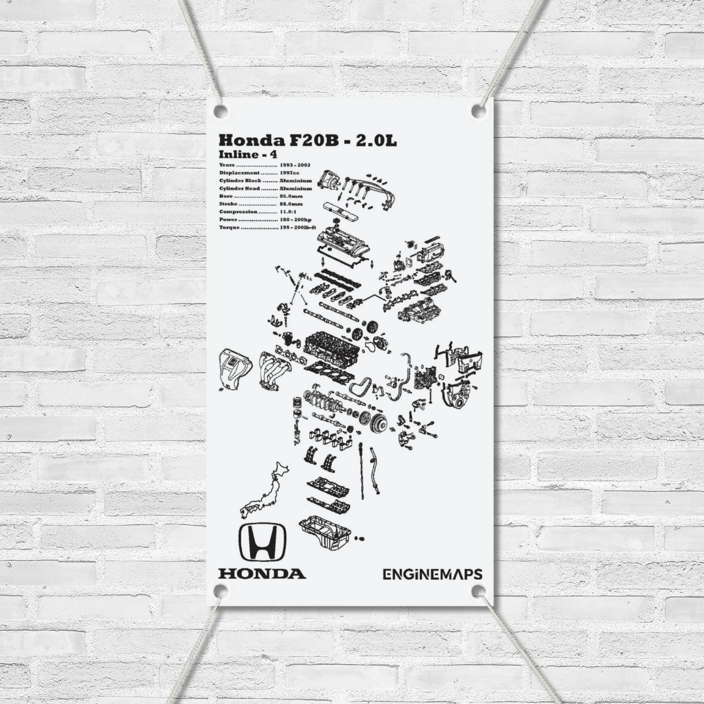 Honda F20B 2.0L Exploded View Banner