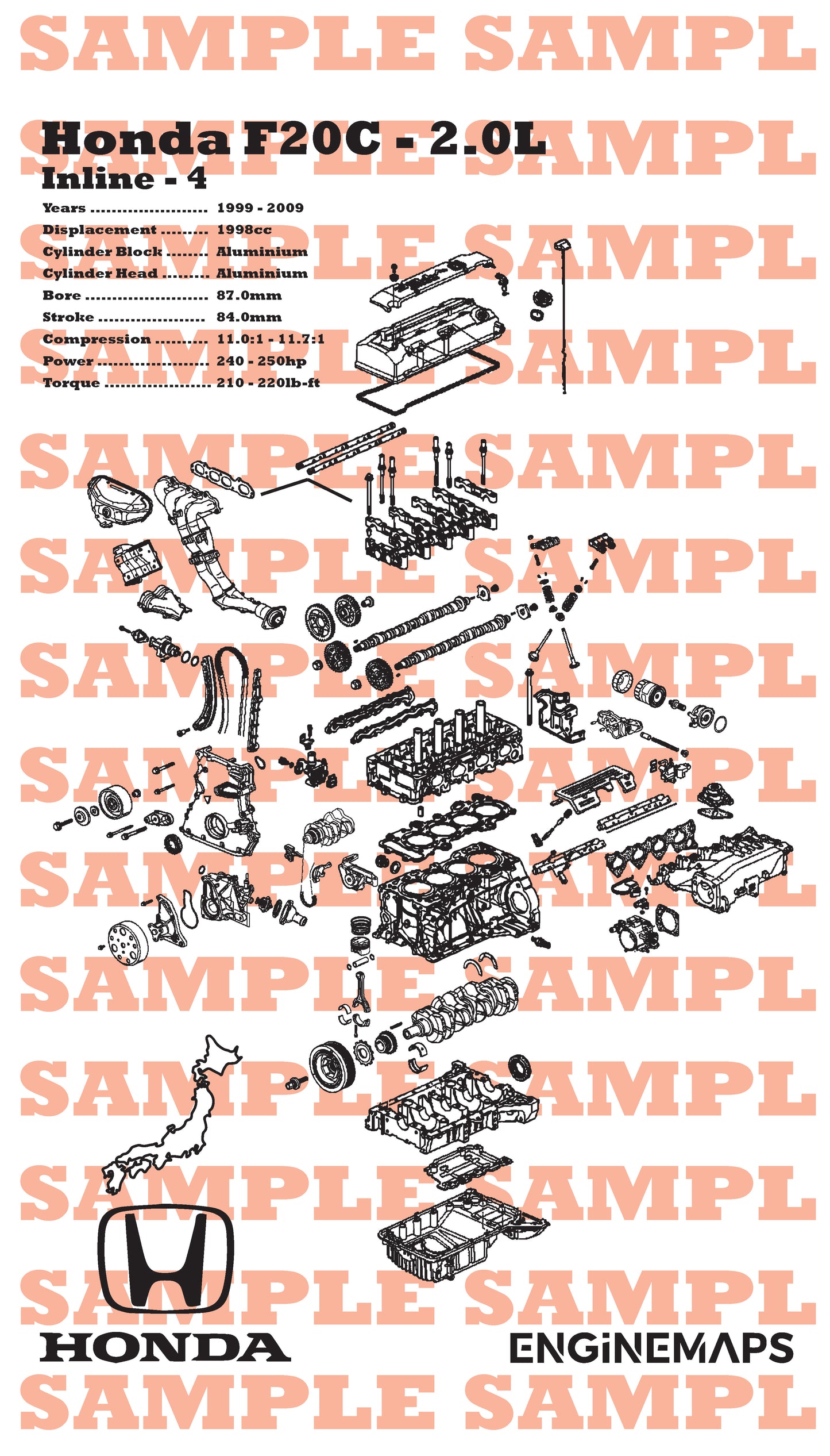 Honda F20C 2.0L Exploded View Banner