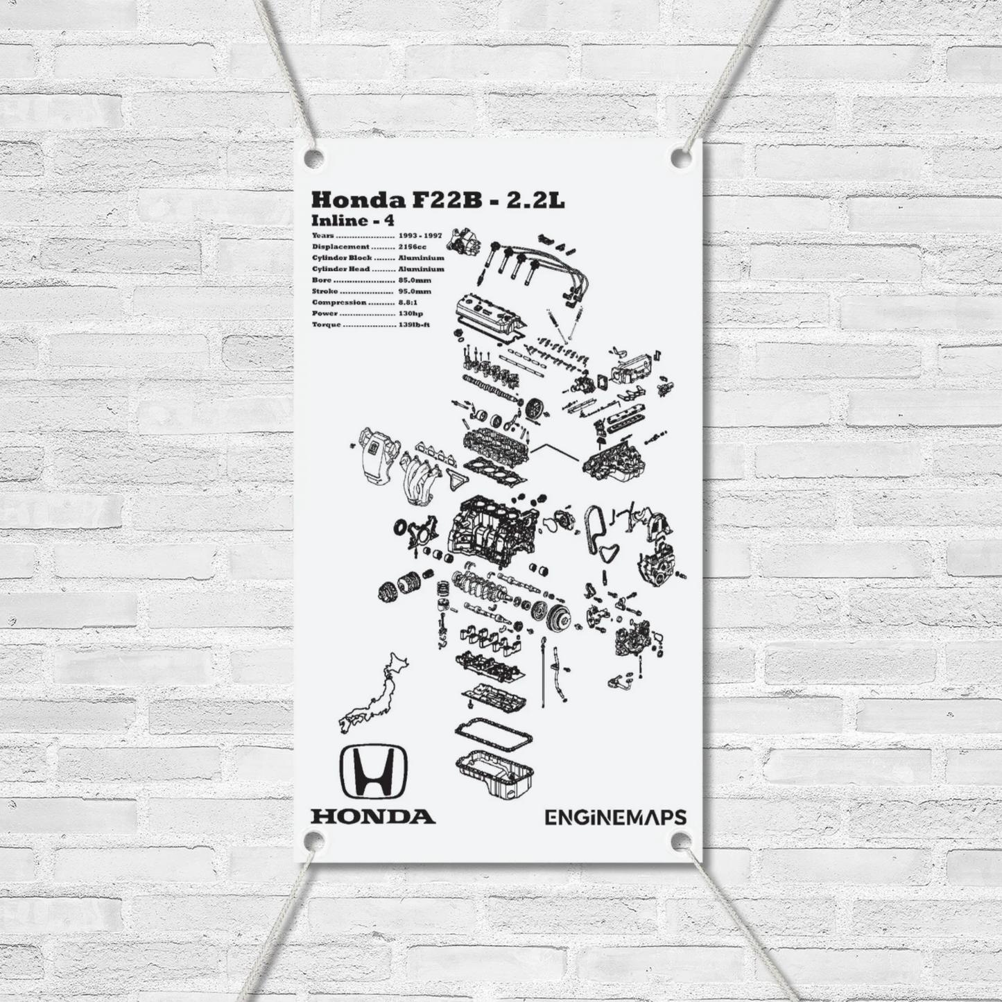 Honda F22B 2.2L Exploded View Banner