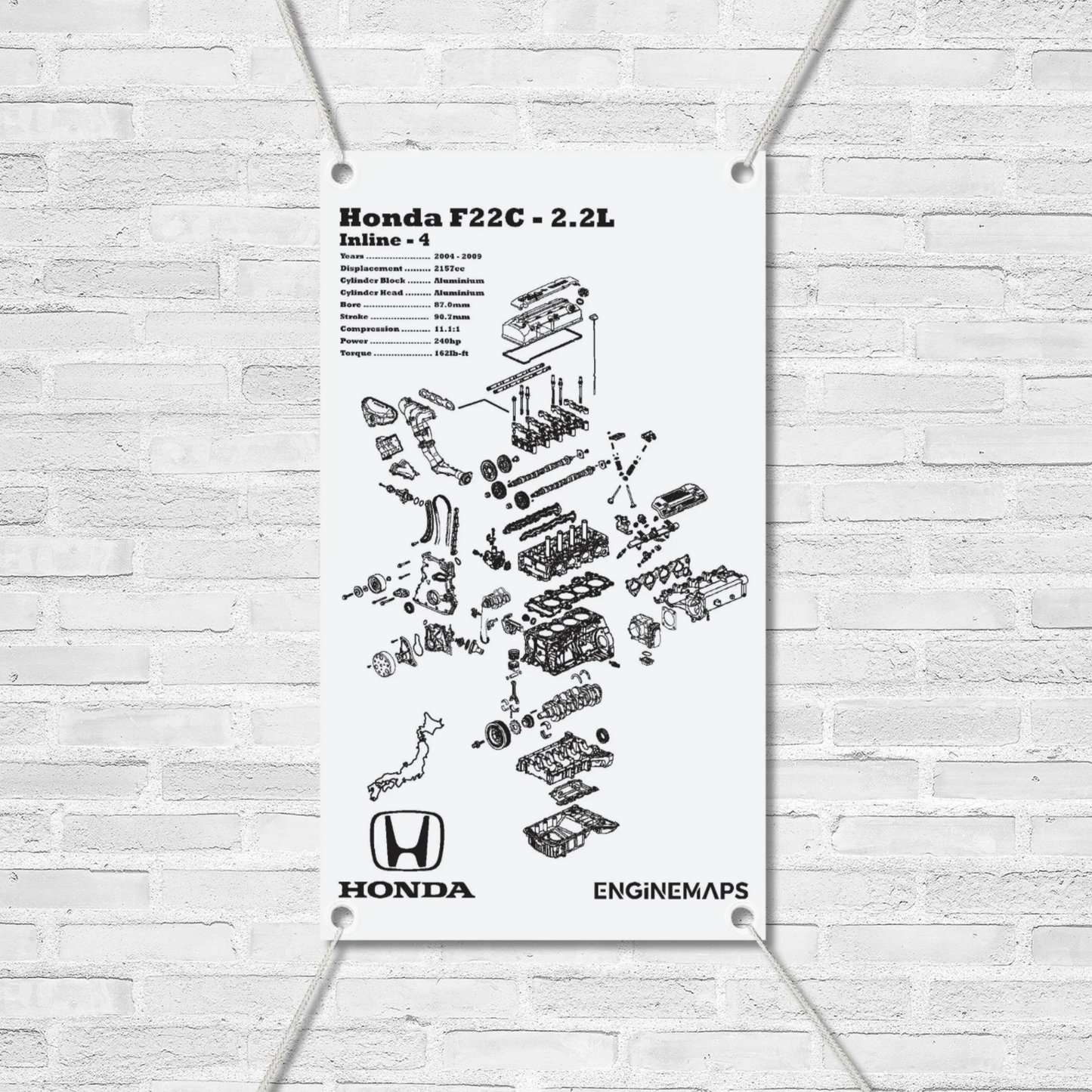 Honda F22C 2.2L Exploded View Banner