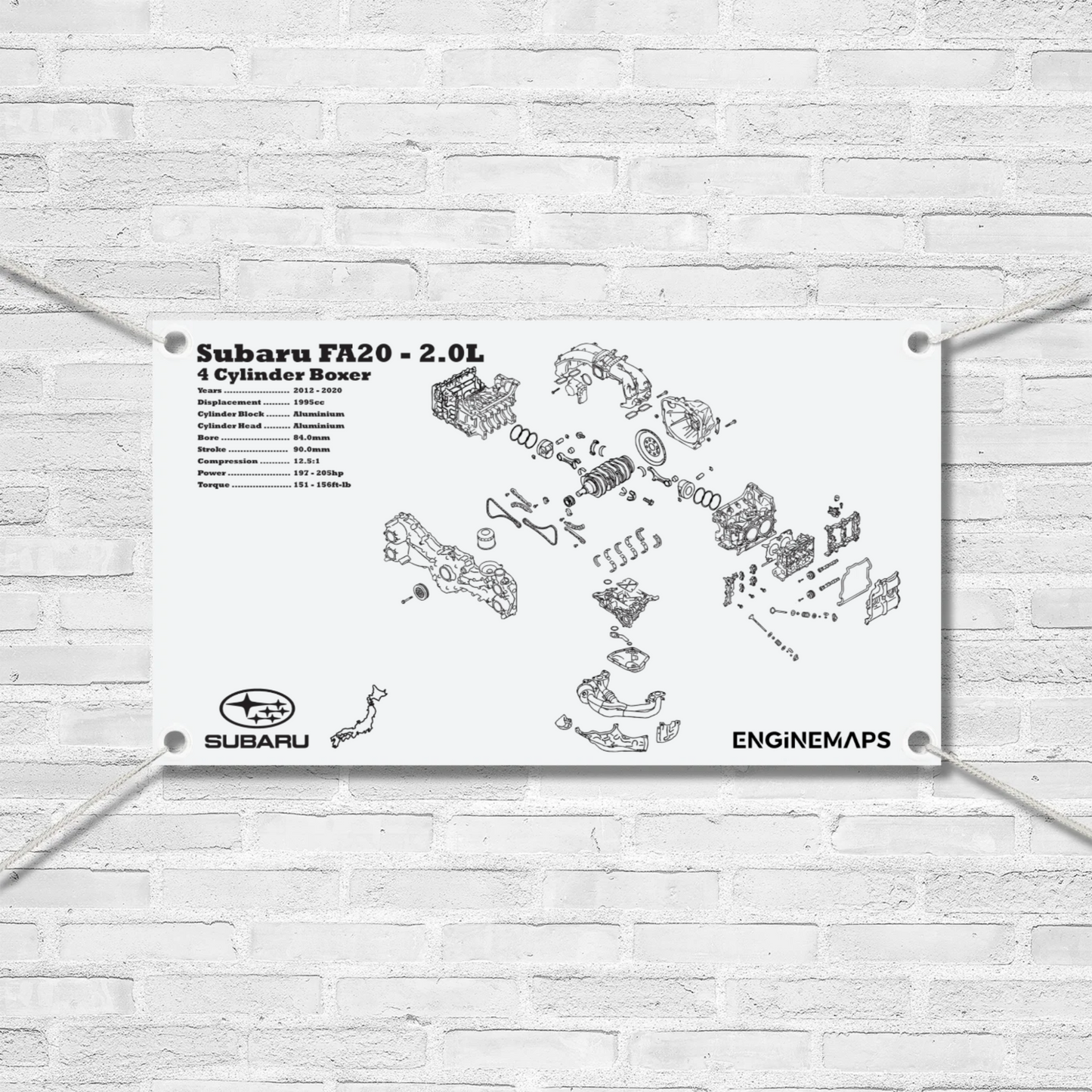 Subaru FA20 2.0L Exploded View Banner