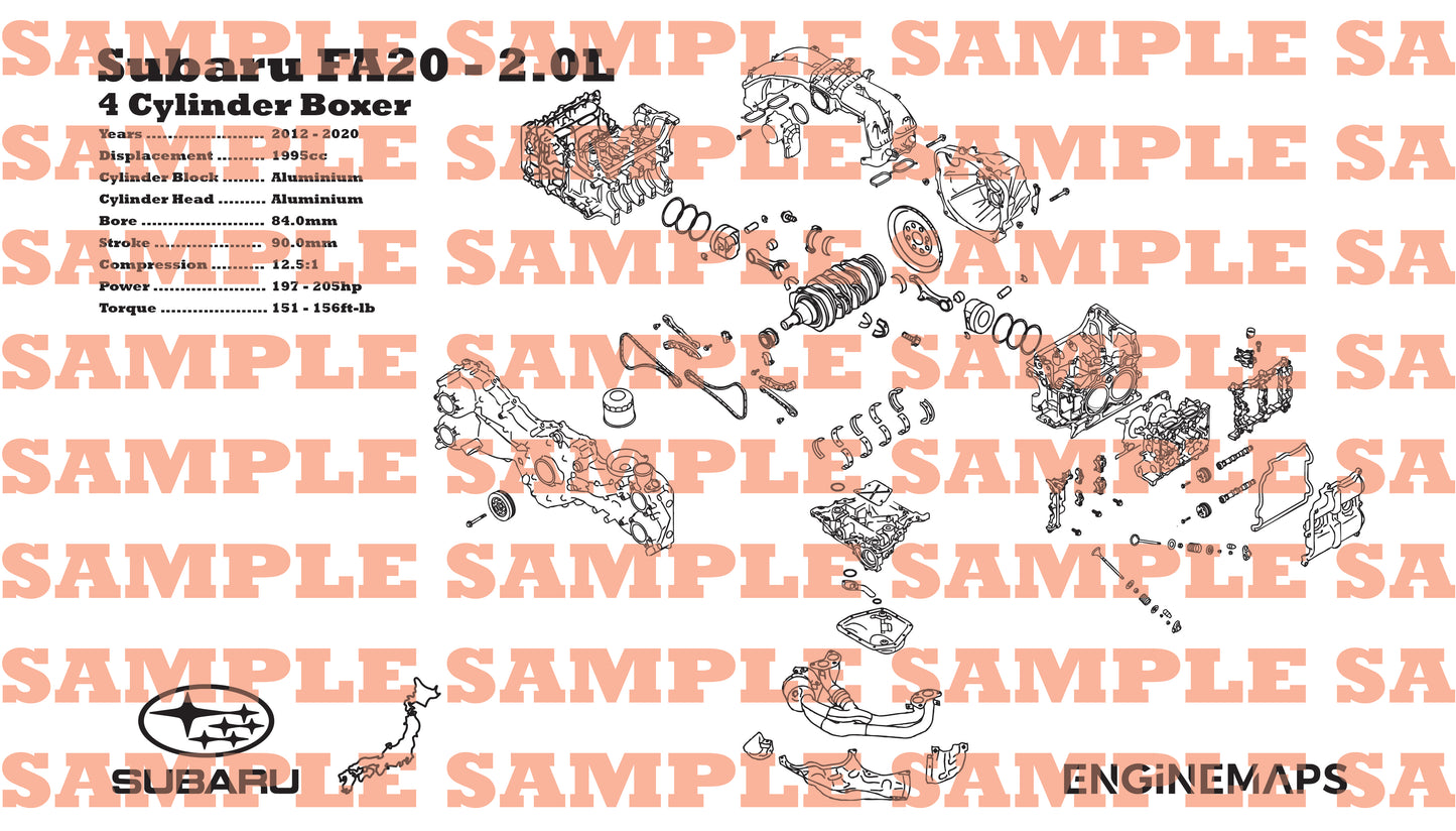 Subaru FA20 2.0L Exploded View Banner