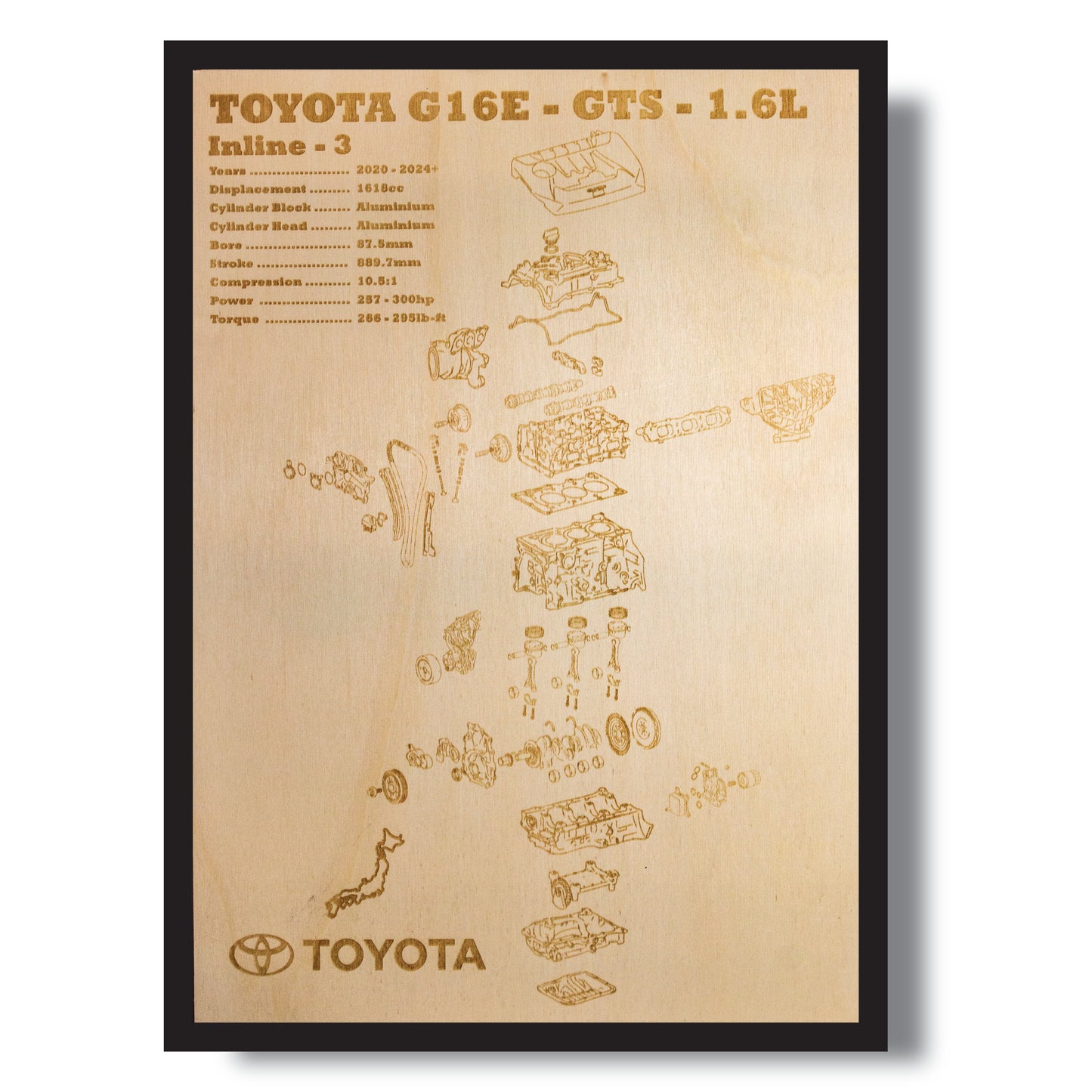 Toyota G16S-GTE 1.6L exploded view poster