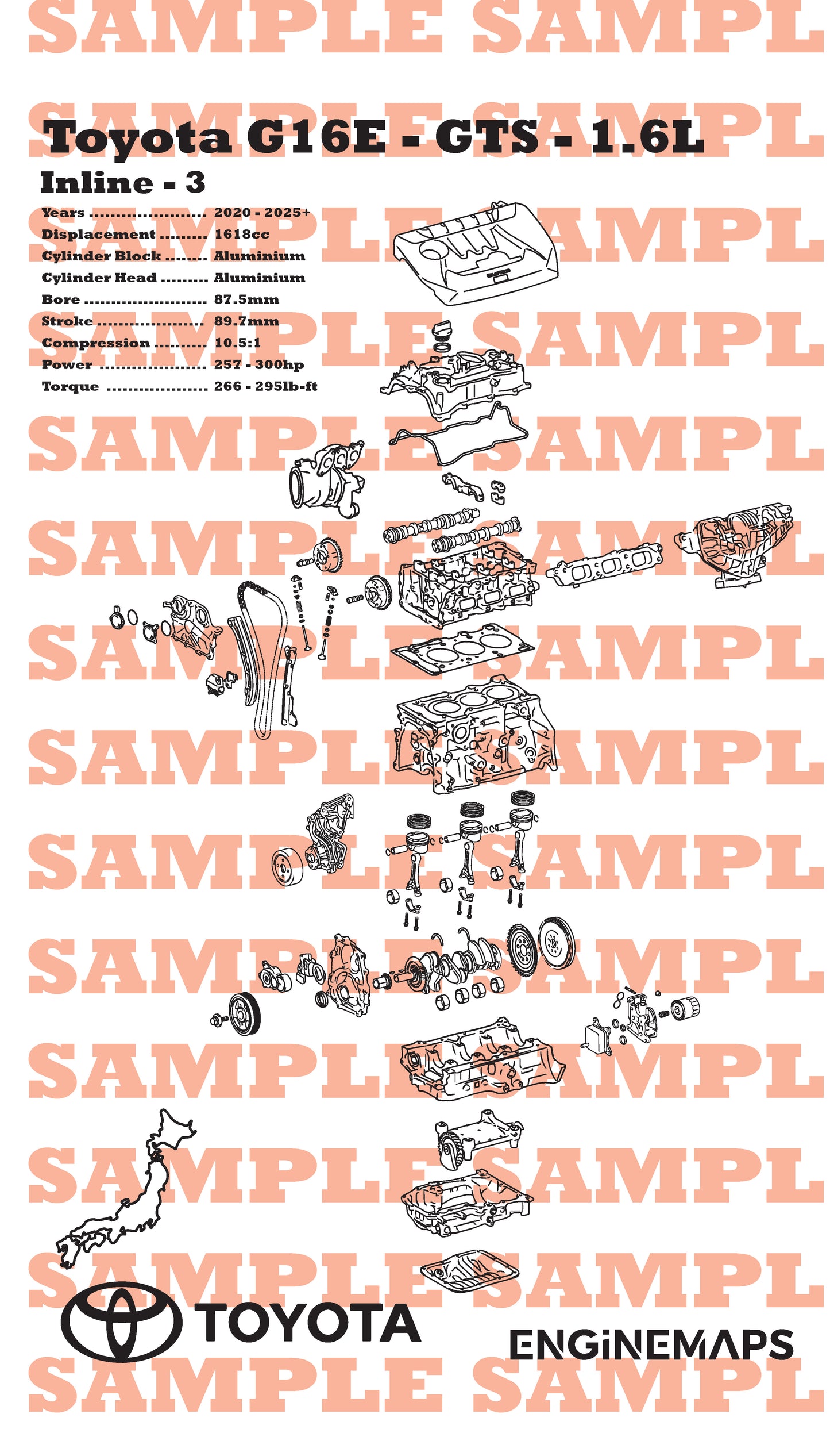 Toyota G16S-GTE 1.6L Exploded View Banner