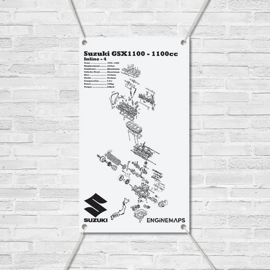 Suzuki GSX1100 1100cc Exploded View Banner