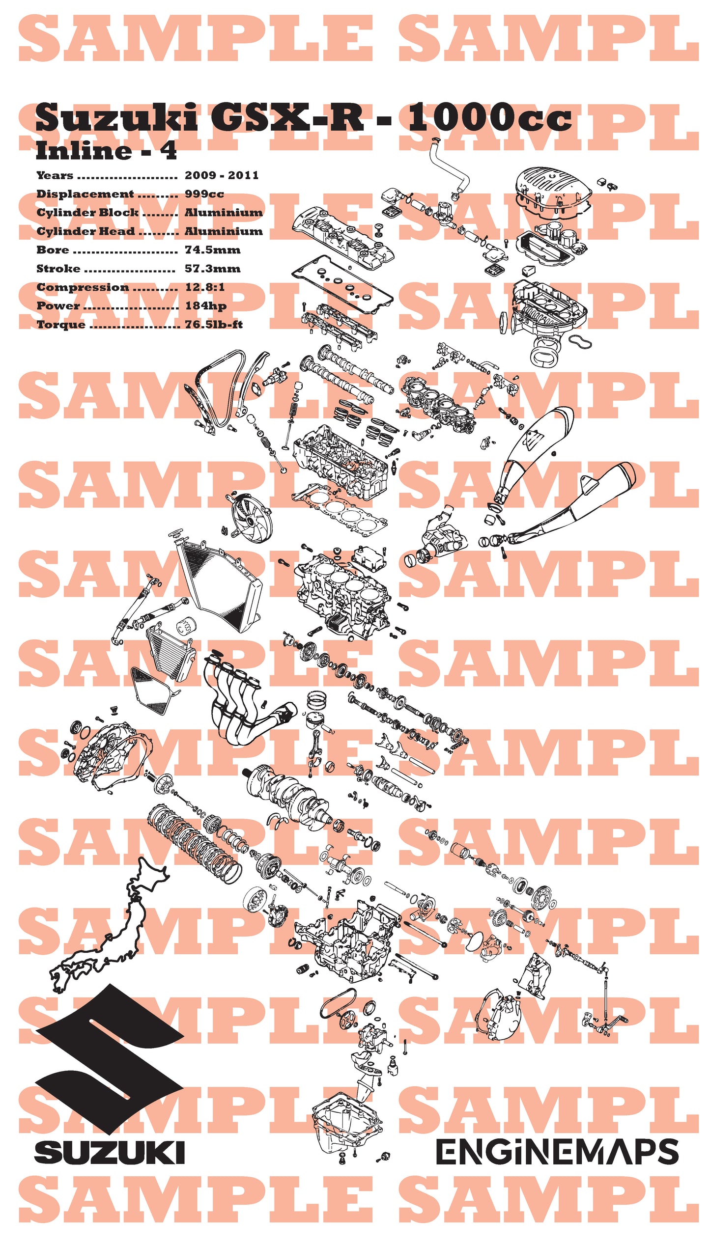 Suzuki GSXR 1000cc (K9) Exploded View Banner