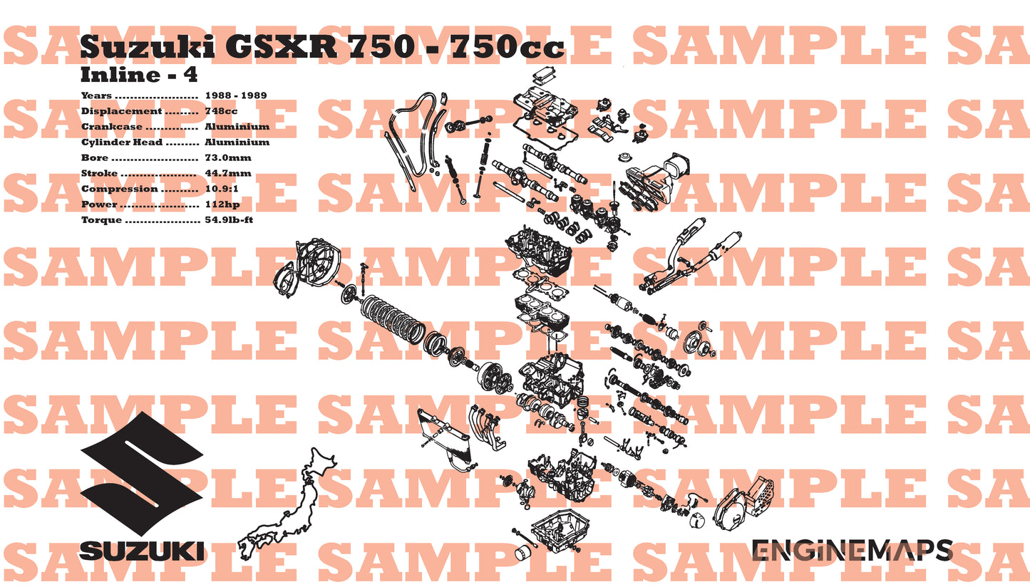 Suzuki GSXR 750cc Exploded View Banner