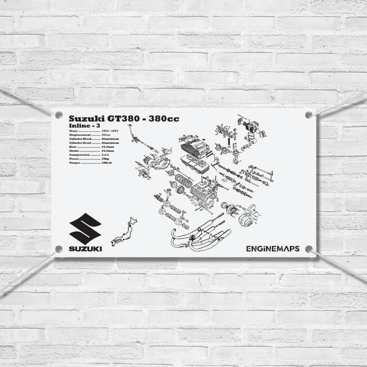 Suzuki GT380 380cc Exploded View Banner