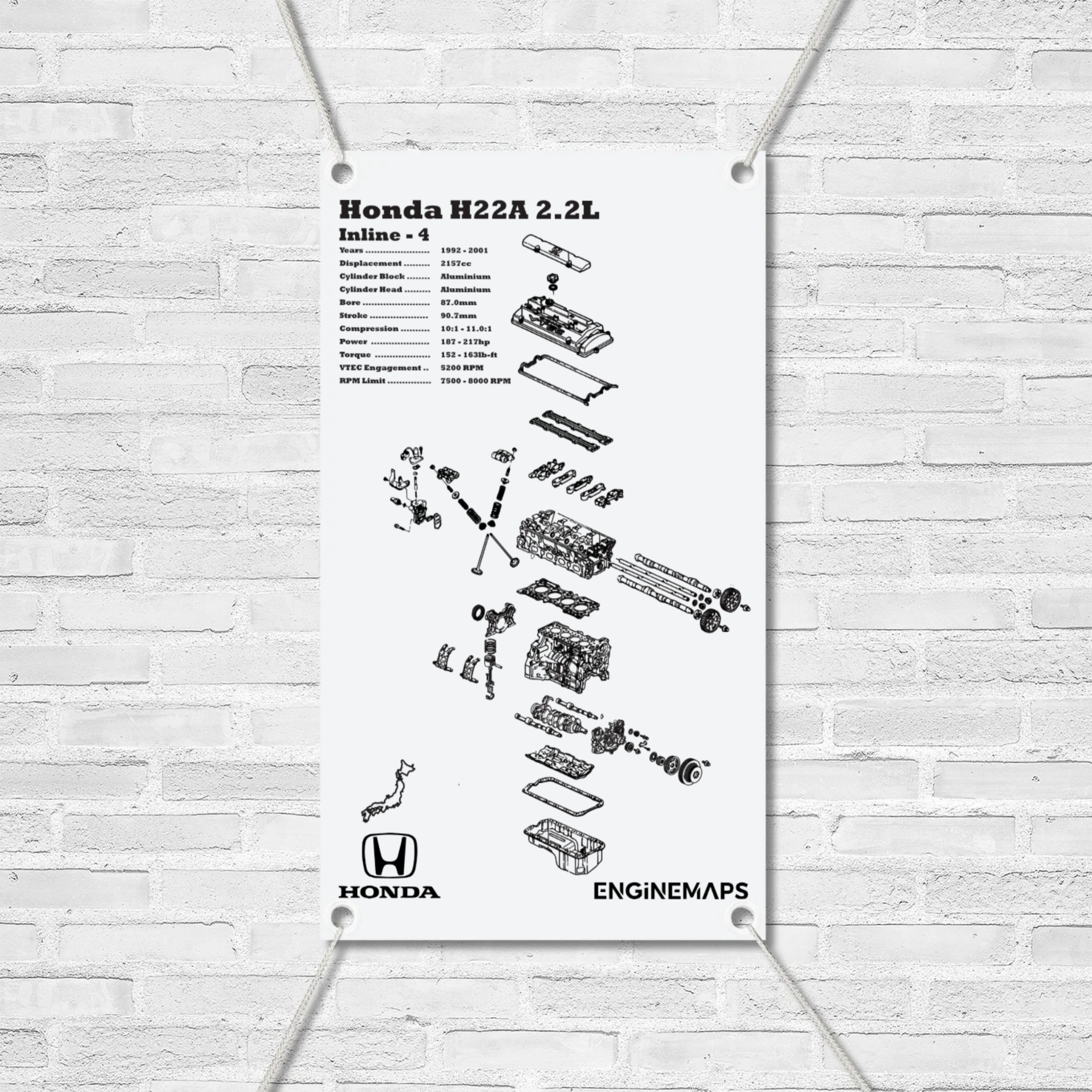 Honda H22A 2.2L Exploded View Banner – EngineMaps