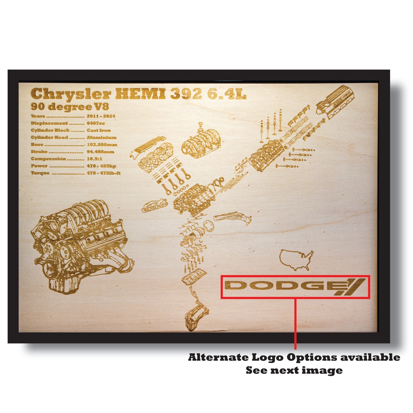 Chrysler HEMI 392 6.4L Exploded View Poster