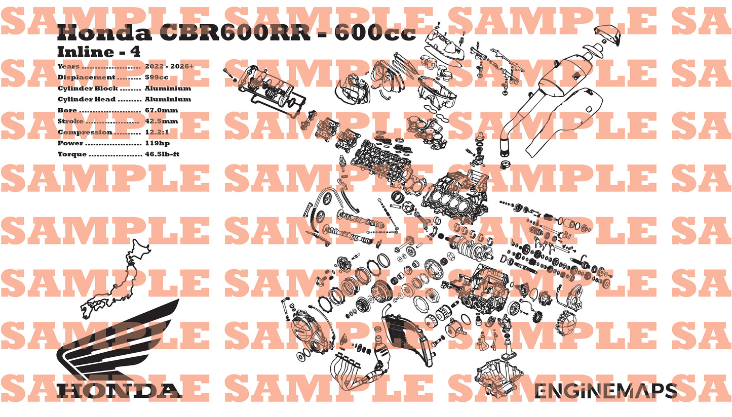 Honda CBR600RR 600cc Exploded View Banner