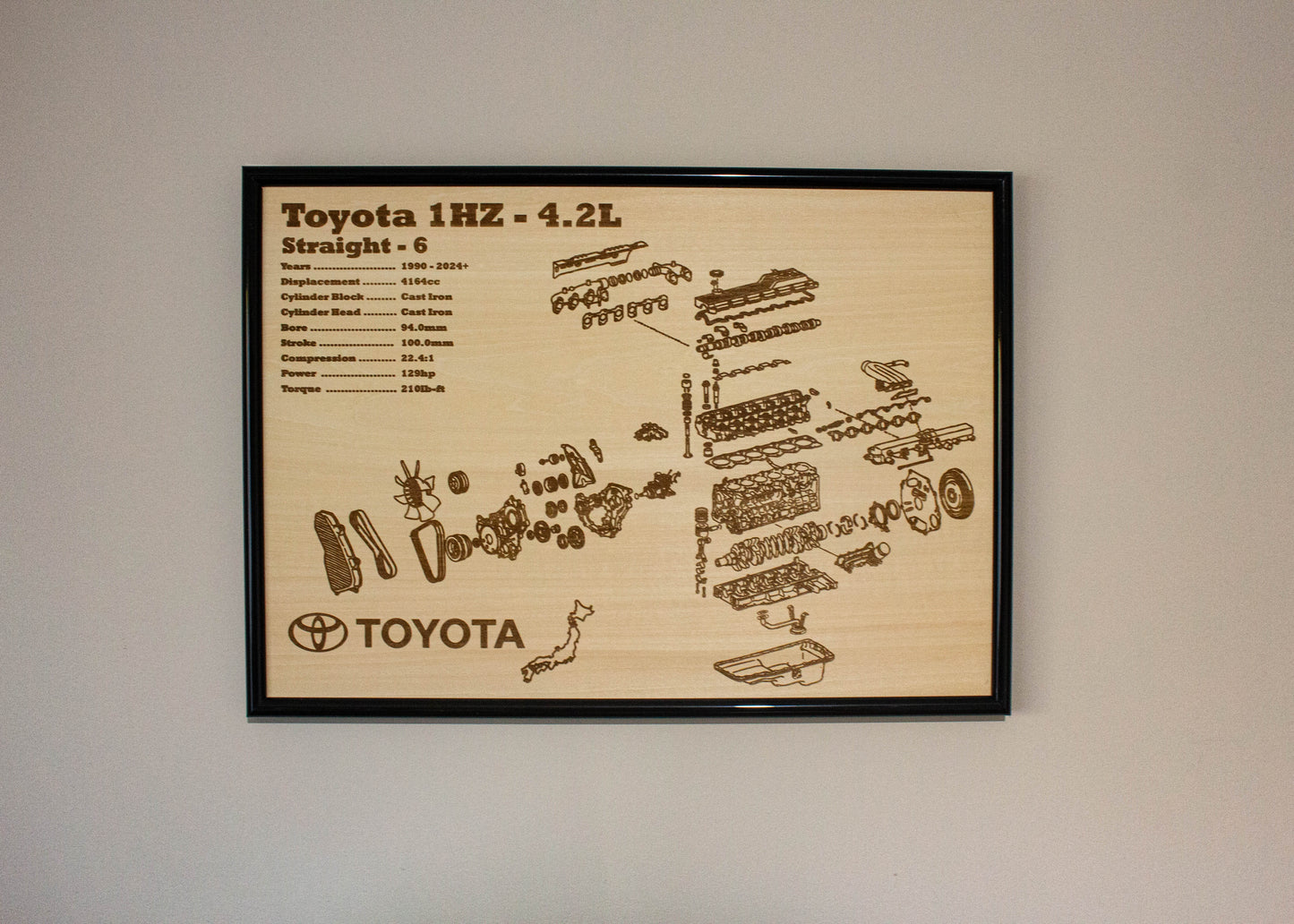 Toyota 1HZ 4.2L exploded view poster
