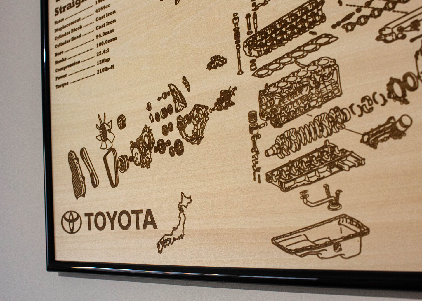 Toyota 1HZ 4.2L exploded view poster