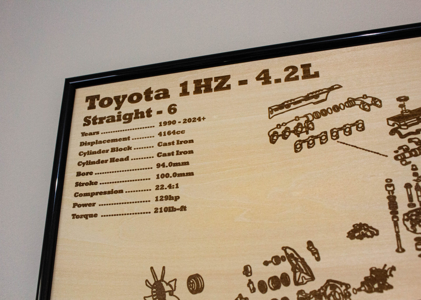 Toyota 1HZ 4.2L exploded view poster