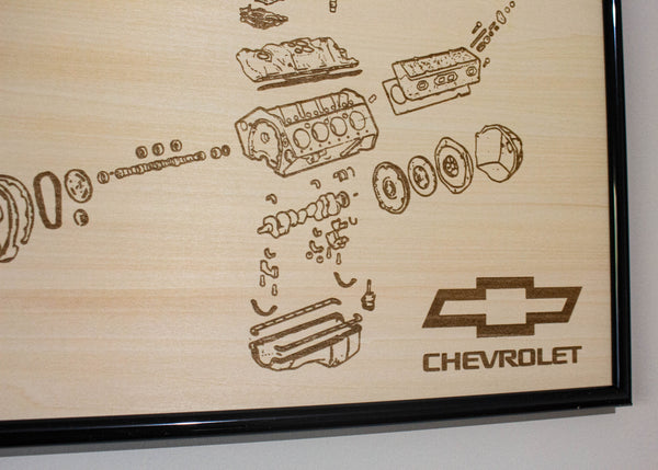 Chevrolet L48 350 small block 5.7L exploded view poster – EngineMaps