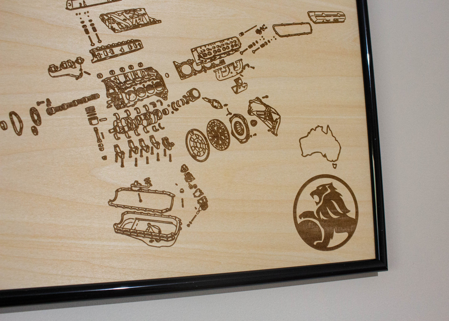 Holden 308 5.0L Engine Exploded View Poster