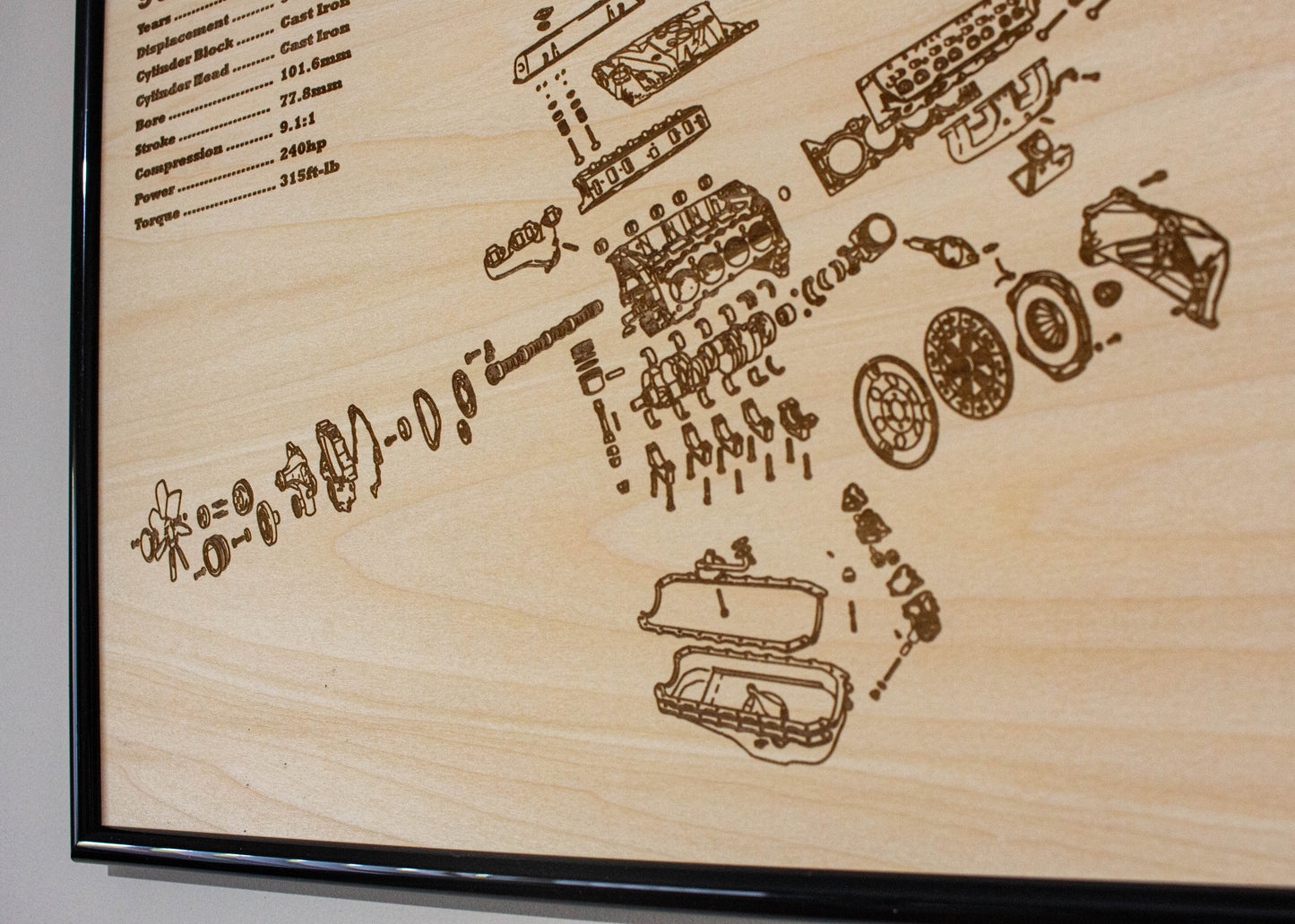 Holden 308 5.0L Engine Exploded View Poster