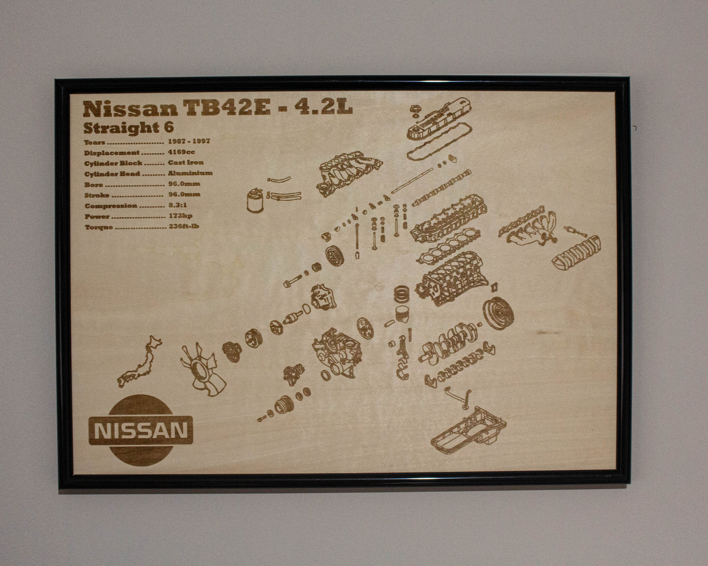 Nissan TB42E 4.2L Exploded view Poster